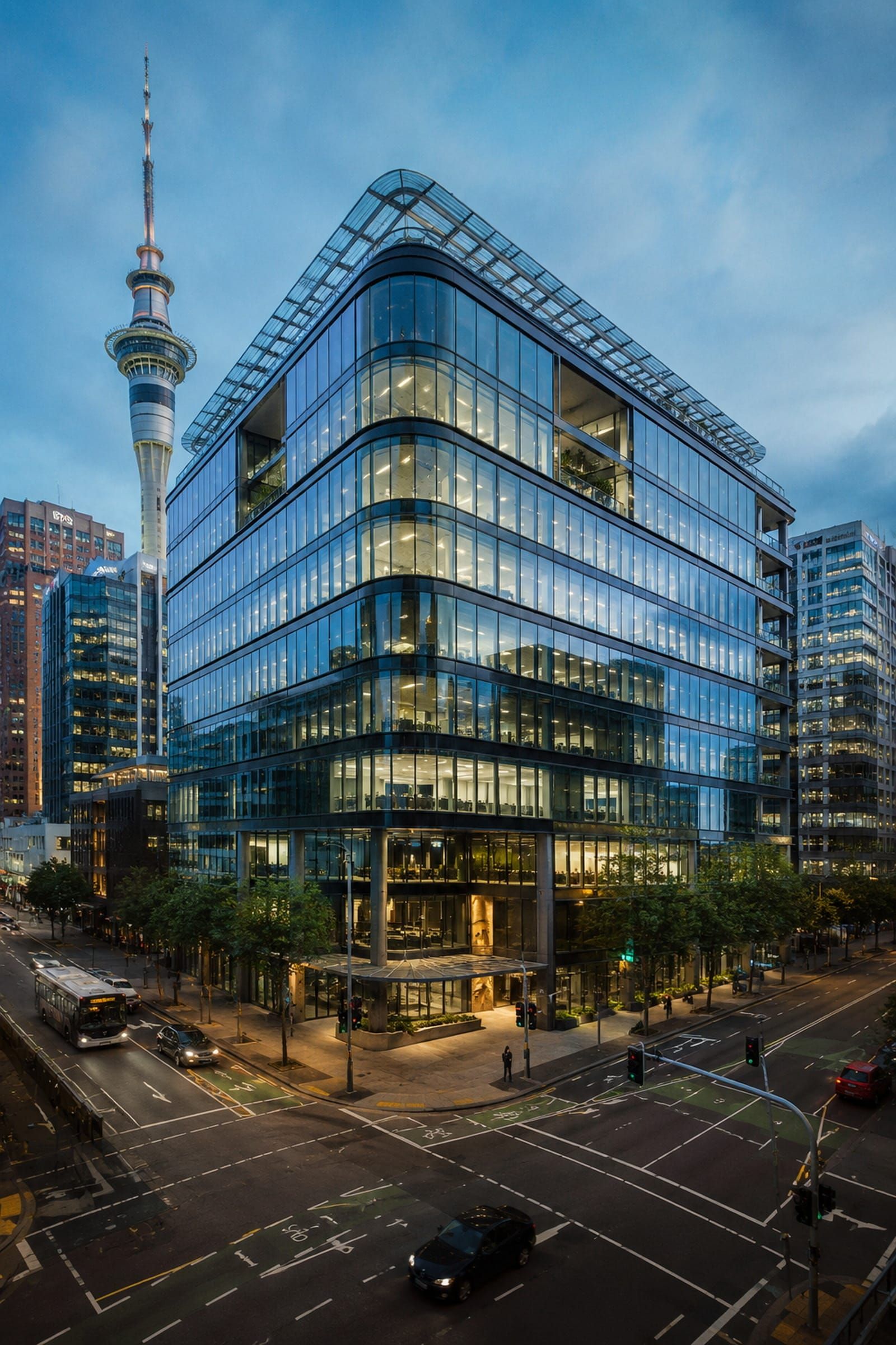 Auckland A-grade office facade.