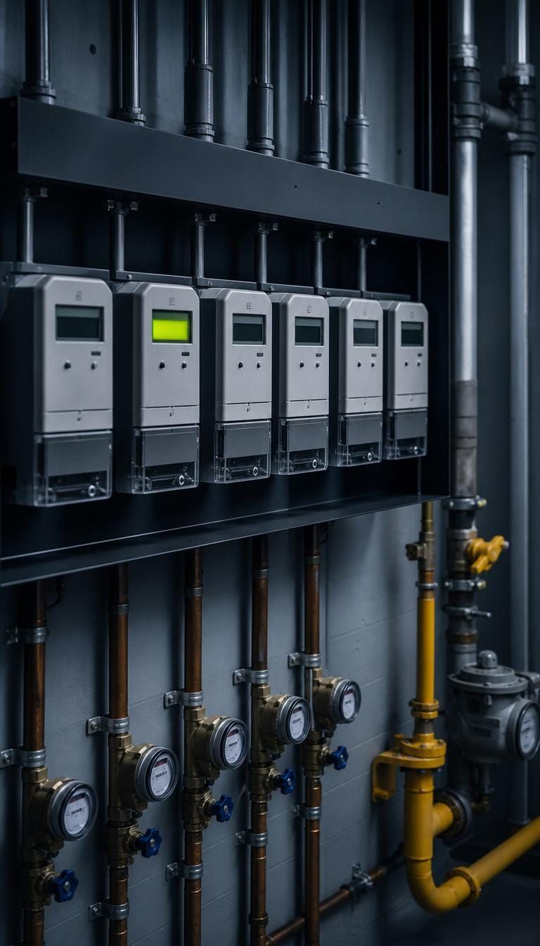 A commercial sub-metering board for energy, water and gas.
